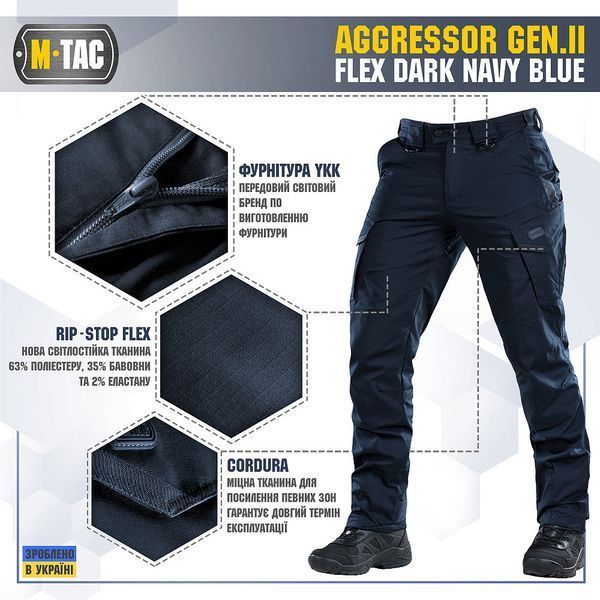 Spodnie Taktyczne M-Tac Aggressor Gen II Flex Dark Navy Blue
