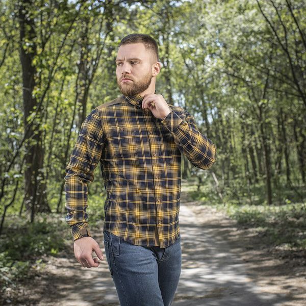 M-Tac Redneck Tactical Plaid Shirt Navy Blue/Yellow M