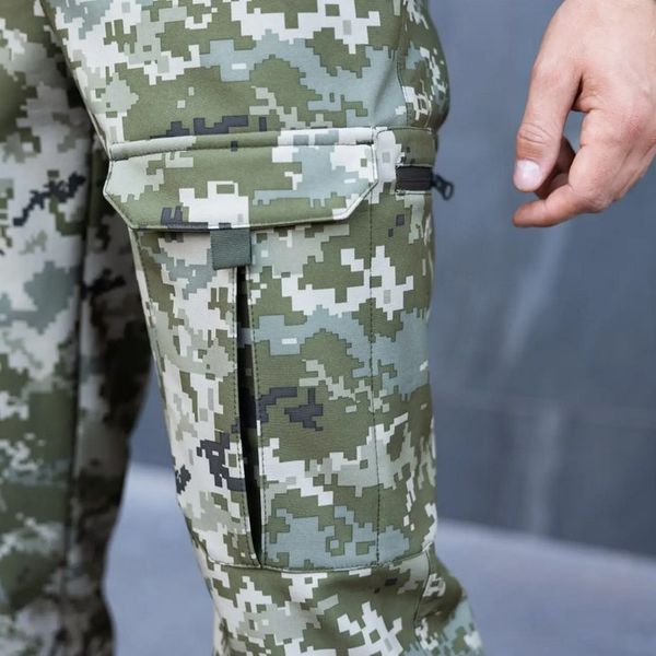 Winter Tactical Pants Pobedov Hardy Soft Shell Cargo Pixel S