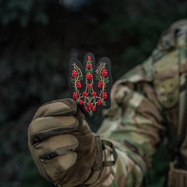 M-Tac naszywka Tryzub Kalina (haft) Czarna
