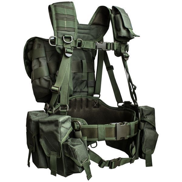 Pas taktyczny z szelkami Smersz AK Olive