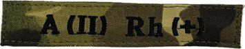 Naszywka Grupa krwi Multicam A (II) RH(+)