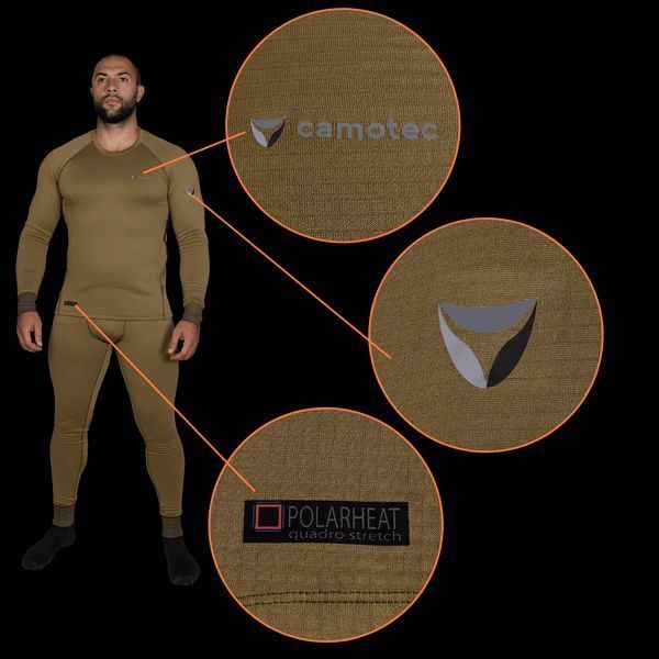 Термобілизна тактична CamoTec Polarheat Quadro Stretch 3.0 Tan 7295 S CMT7295xxxl фото