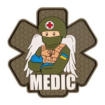 Нашивка Brand Element Військовий медик олива BE-016 фото
