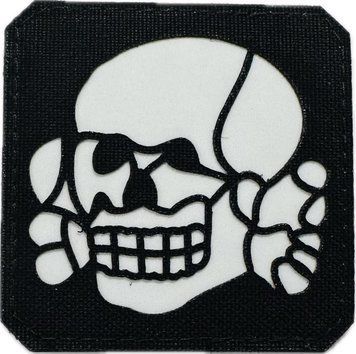 LaserCut Cordura Souvenir Patch &ldquo;Totenkopf&rdquo; Skull &mdash; Square