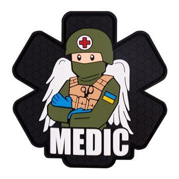 Нашивка Brand Element Військовий медик чорний BE-015 фото