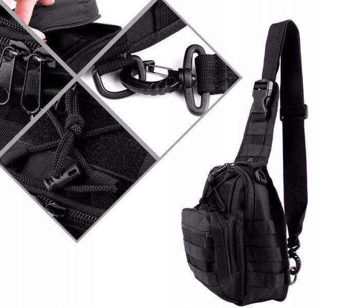 Single-Strap Tactical Backpack EDC Black
