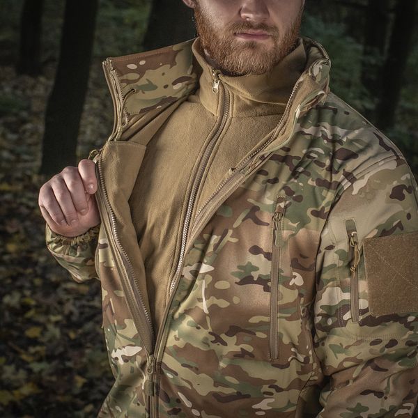 M-Tac Soft Shell Tactical Jacket with Additional Fleece Jacket Multicam S