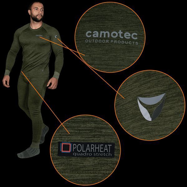 CamoTec Polarheat Quadro Stretch Pro 2.0 Tactical Thermal Underwear Olive 7365