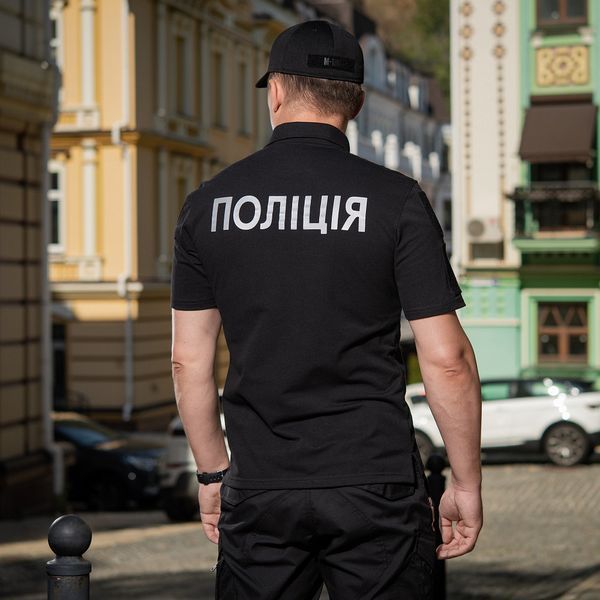 M-Tac поло тактичне Поліція з світловідбивним написом та нашивкою 65/35 Black XS 80028002xxxl фото
