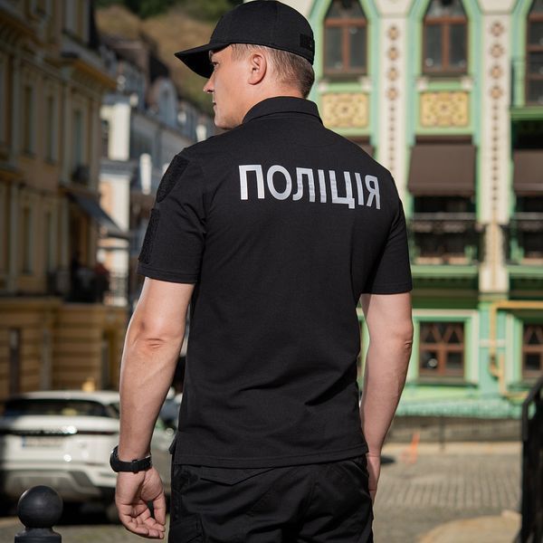 M-Tac поло тактичне Поліція з світловідбивним написом та нашивкою 65/35 Black XS 80028002xxxl фото