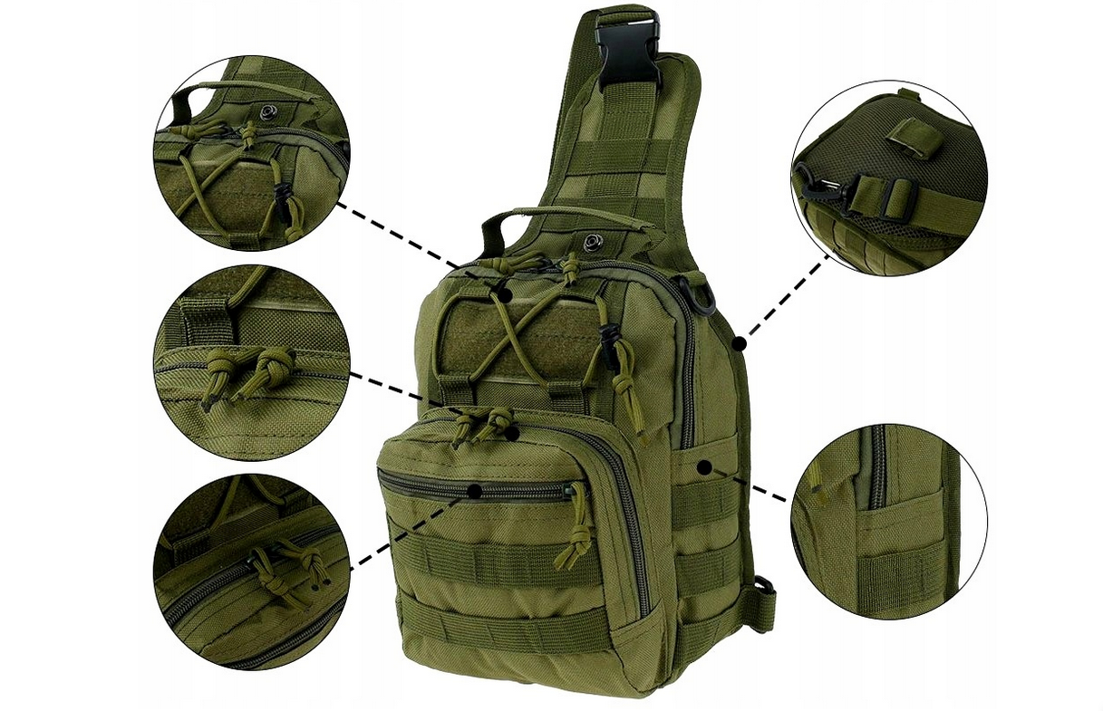 3908470085_ryukzak-odnolyamkovij-taktichnij Рюкзак однолямковий тактичний EDC Олива - Image 1
