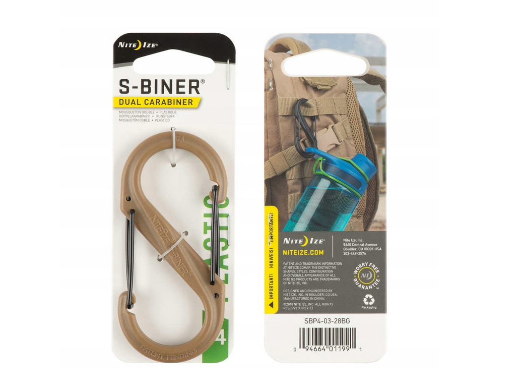 4483742879_karabin-nite-ize Карабін подвійний Nite Ize S-Biner Coyote 11.3кг - Image 1