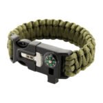 M-Tac paracord bracelet with spark plug, compass and whistle Olive