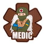 Нашивка Brand Element (PVC)  "Військовий медик" койот