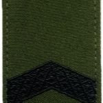 Погон Штаб-сержант (прапорщик) (чорна нитка, на липучці)  Олива