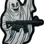 Нашивка Привид оптиміст 3d PVC білий