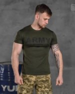 Футболка (термо) Coolmax з тризубом і написом ARMY Олива S - Image 5