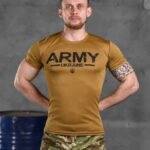 Футболка (термо) Coolmax з тризубом і написом ARMY койот S
